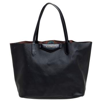 Pre Owned Givenchy Black Leather Antigona Shopper Tote