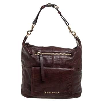 Pre Owned Givenchy Dark Brown Leather Hobo