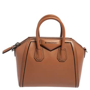 Pre Owned Givenchy Brown Leather Mini Antigona Satchel