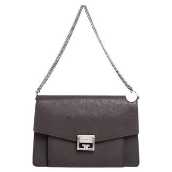 Pre Owned Givenchy Brown Leather Medium GV3 Shoulder Bag