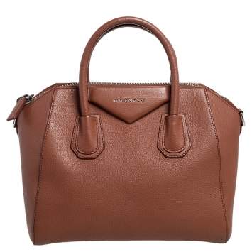 Pre Owned Givenchy Brown Leather Small Antigona Satchel