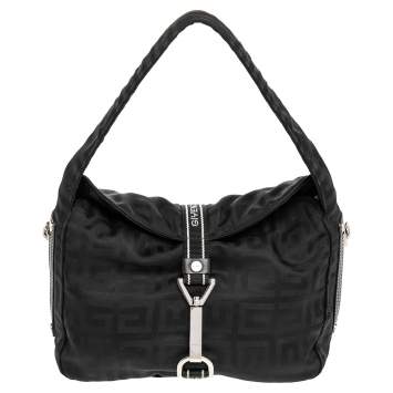 Pre Owned Givenchy Black Monogram Nylon Hobo