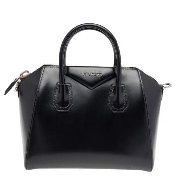 Pre Owned Givenchy Black Leather Small Antigona Satchel