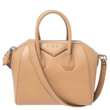 Pre Owned Givenchy Beige Leather Mini Antigona Satchel