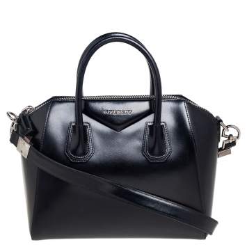 Pre Owned  Givenchy Black Glossy Leather Small Antigona Satchel