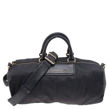 Pre Owned Givenchy Black Nylon And Leather Satchel