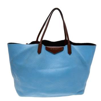 Pre Owned Givenchy Blue/Brown Leather Large Antigona Shopper Tote
