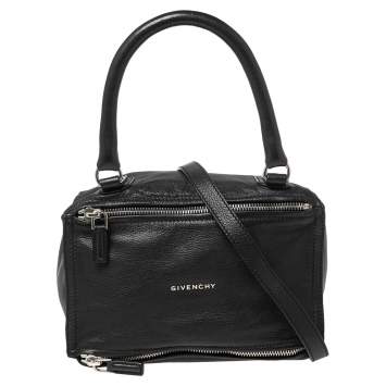 Pre Owned Givenchy Black Leather Small Pandora Messenger Bag