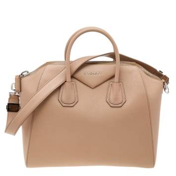 Pre Owned Givenchy Beige Leather Medium Antigona Satchel 