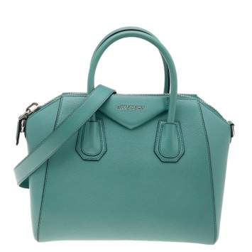Pre Owned Givenchy Turquoise Leather Small Antigona Satchel