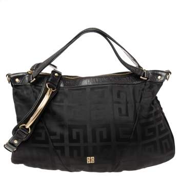 Pre Owned Givenchy Black Signature Nylon Hobo