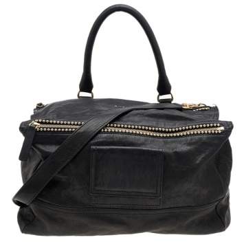 Pre Owned Givenchy Black Leather Large Pandora Shoulder Bag