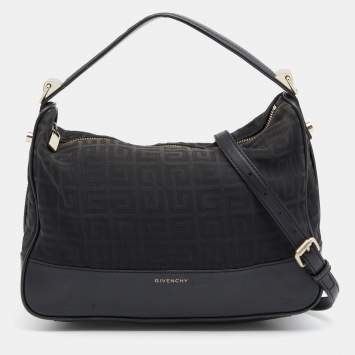 Pre Owned Givenchy Black Canvas and Leather Hobo