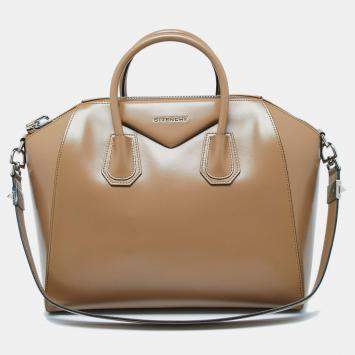 Pre Owned Givenchy Beige Leather Medium Antigona Satchel