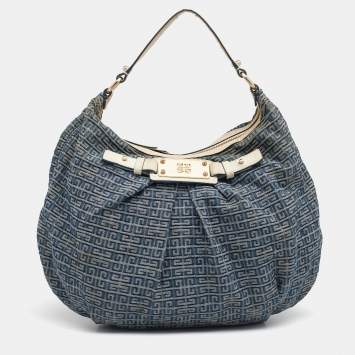 Pre Owned Givenchy Blue Monogram Canvas Hobo