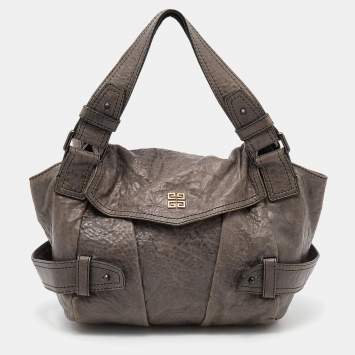 Pre Owned Givenchy Grey Leather Satchel