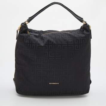 Pre Owned Givenchy Black Monogram Nylon Hobo