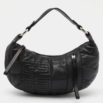 Pre Owned Givenchy Black Monogram Quilted Leather Hobo