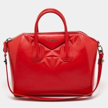 Pre Owned Givenchy Orange Leather Medium Antigona Satchel 