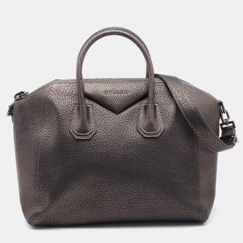 Pre Owned Givenchy Metallic Grained Leather Medium Antigona Satchel