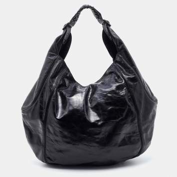Pre Owned Givenchy Black Leather Hobo 