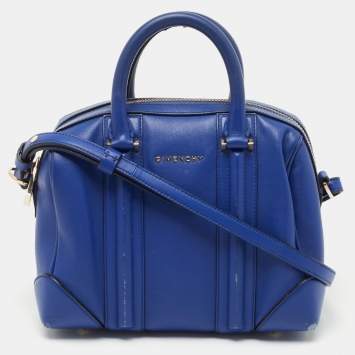 Pre Owned Givenchy Blue Leather Mini Lucrezia Satchel