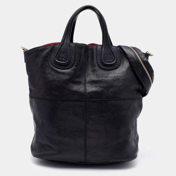 Pre Owned Givenchy Black Leather Large Nightingale Hobo