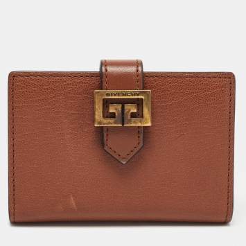 Pre Owned Givenchy Brown Leather GV3 Card Holder