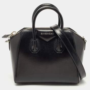 Pre Owned Givenchy Black Leather Mini Antigona Satchel