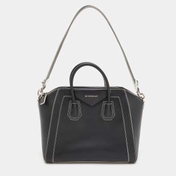 Pre Owned Givenchy Black Leather Medium Antigona Satchel