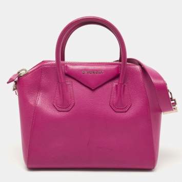 Pre Owned Givenchy Magenta Leather Small Antigona Satchel