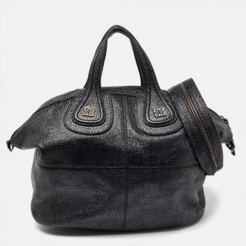 Pre Owned Givenchy Black Leather Medium Nightingale Satchel