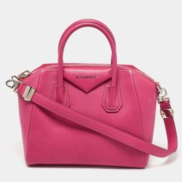 Pre Owned Givenchy Magenta Leather Small Antigona Satchel