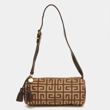Pre Owned Givenchy Beige/Brown Monogram Canvas and Leather Bag