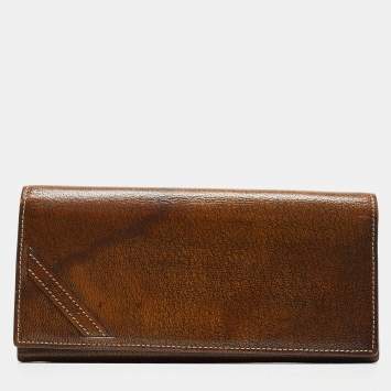 Pre Owned Givenchy Brown Leather Continental Wallet