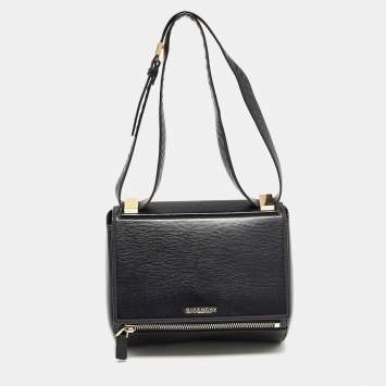 Pre Owned Givenchy Black Leather Pandora Box Shoulder Bag