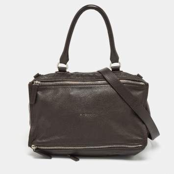 Pre Owned Givenchy Brown Leather Pandora Top Handle Bag