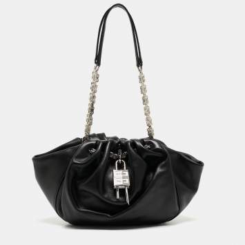 Pre Owned Givenchy Black Leather Kenny Chain Shoulder Bag
