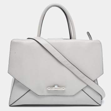 Pre Owned Givenchy Grey Leather Medium Obsedia Tote