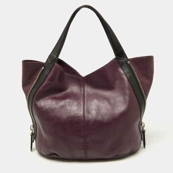 Pre Owned Givenchy Purple/Black Double Sided Zip Hobo