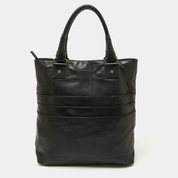 Pre Owned Givenchy Black Leather Shopper Tote