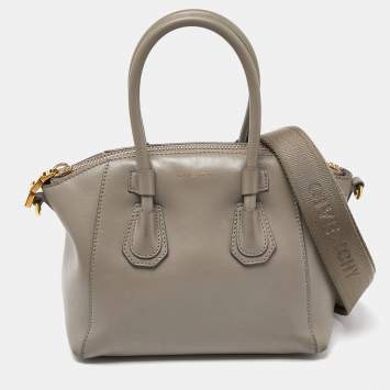 Pre Owned Givenchy Beige Leather Mini Antigona Sport Satchel