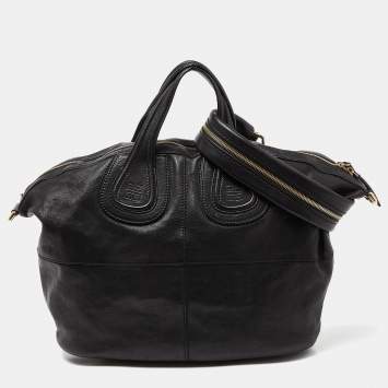 Pre Owned Givenchy Black Leather Medium Nightingale Satchel