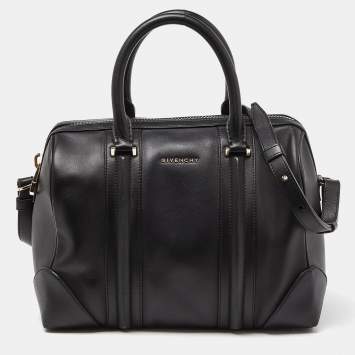 Pre Owned Givenchy Black Leather Lucrezia Boston Bag