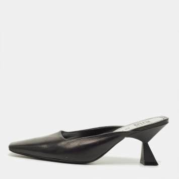 Pre Owned Givenchy Size 38 Black Leather Mules