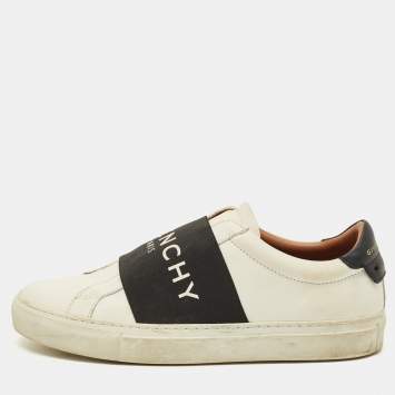 Pre Owned Givenchy Urban Street Size 37 White/Black Leather Slip On Sneakers