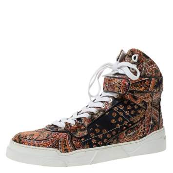 Pre Owned Givenchy Multicolor Paisley Print Satin Tyson High Top Sneakers Size 40