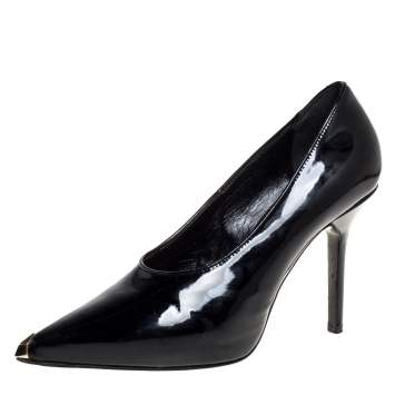 Pre Owned Givenchy Black Patent Leather Pointed Toe Pumps Size 39.5