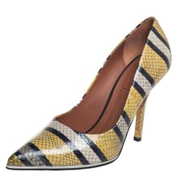 Pre Owned Givenchy Multicolor Python Pointed Toe Pumps Size 38