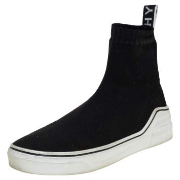 Pre Owned Givenchy Black Knit Fabric George V Mid Sock Sneakers Size 38